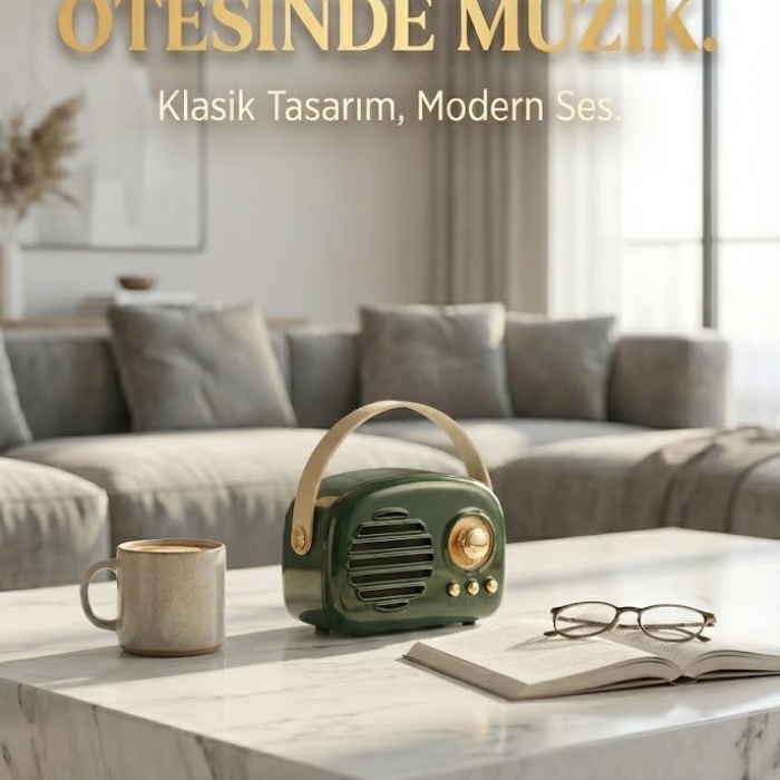 ® Yeni Ürün Nostaljik Retro Bluetooth FM Radyo, USB ve Bluetooth Kablosuz Hoparlör